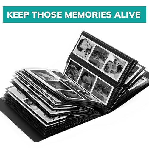 pbf PHOTO BOOTH FRAMES pbf Photo Booth Album | 2x6 Strips Memory Book | 26 Pages, Holds 104 Photos (Black, Wedding, 1-Pack) - Image 3