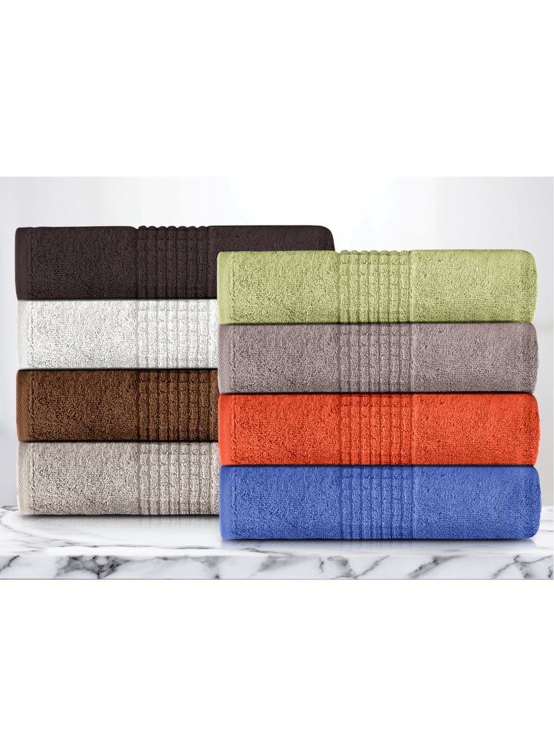 Lavish Touch Mosaic 4 Pack Premium Bath Towels White (70 x 140 cm) 100% Cotton 700 GSM, 2 ply, Highly Absorbent Quick Drying - Image 2