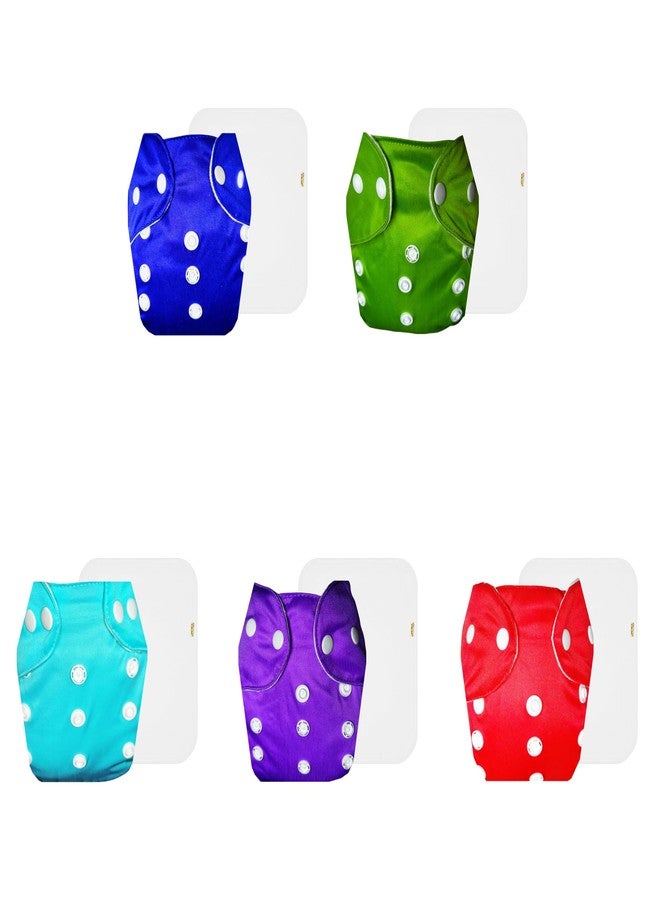 Dumbledo Lite Cloth Diaper with Cotton Insert (Pack of 5) | Dry Feel and Comfortable | Leakproof | Easy to Clean | Designed by Moms | 3 Months - 2 Years | Unisex Baby - Image 1