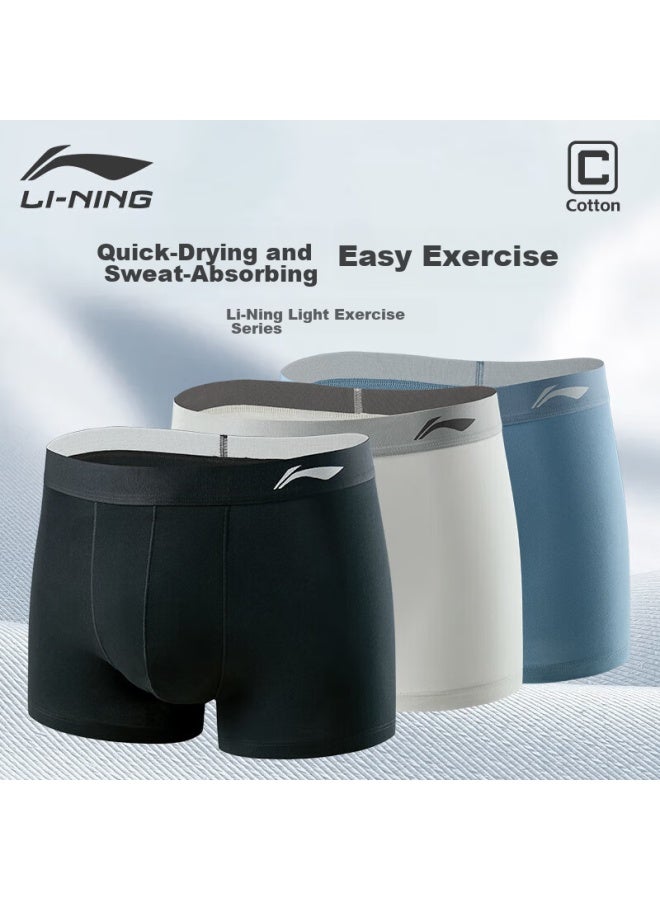 Li-Ning Li-ning Men's Underwear (3-pack), Quick-dry Sports Underwear, Boxer Briefs, Cool And Breathable, High-elasticity, Large Size, Modal Shorts  - Image 1