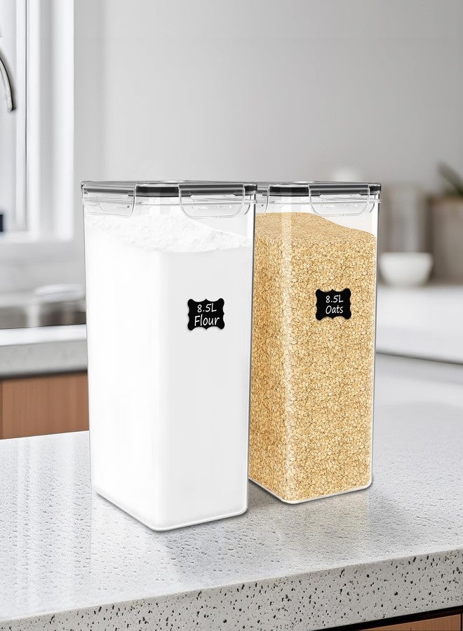 FOOYOO 2 PC Flour Sugar Storage Containers (8.5L | 287 Oz) Extra Large Food Storage Containers with Lids - Airtight Leakproof BPA FREE Flour Container for Rice, Cereal, Sugar - Image 3