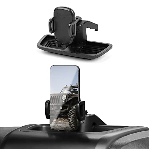 JeCar Upgrade JK Phone Holder Dash Cellphone Mount Interior Accessories Compatible with Jeep Wrangler JK JKU 2011-2018, Aluminum Alloy Holder - Image 1