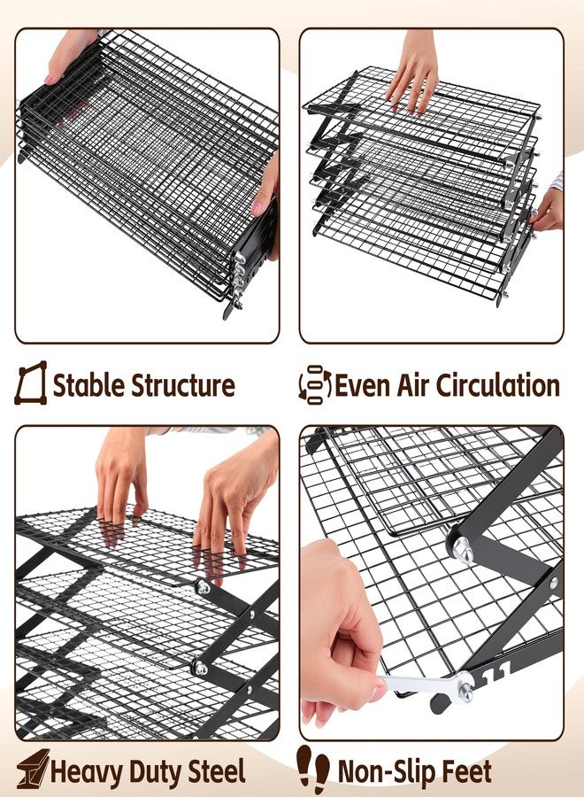 Timeet 5 Tier Upgraded Collapsible Cooling Rack with Adjustable 3 Setting Design, Stackable Baking Rack, Roasting Cooking Drying Wire Cooling Rack for Cookies Baking Roasting ＆ Grilling - Image 4