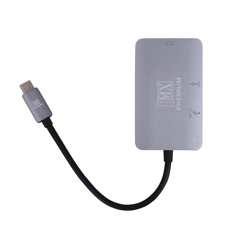 MX USB-C to USB 3.0 / VGA/Type-C Adapter – Multiport Display Converter Hub with Dual Type-C, High-Speed Data Transfer, Plug & Play, Compact Travel Design - Image 4