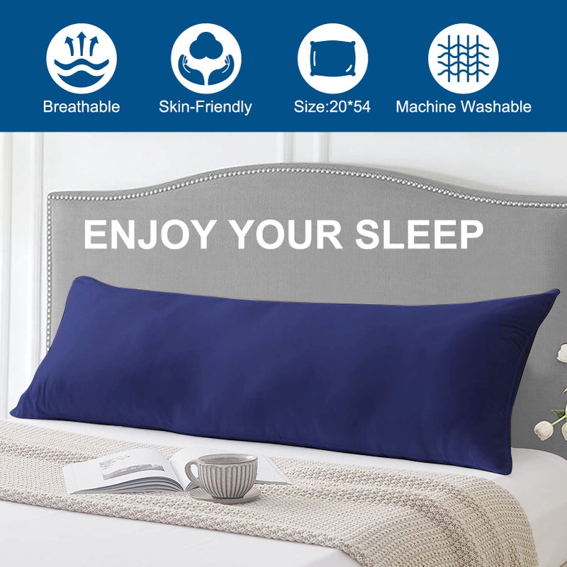 DOWNCOOL Large Body Pillow Insert- Breathable Full Body Pillow for Side Sleeper - Soft Long Bed Pillow for Adults - 20 x 54 inch ï¼ˆBlueï¼‰ - Image 5