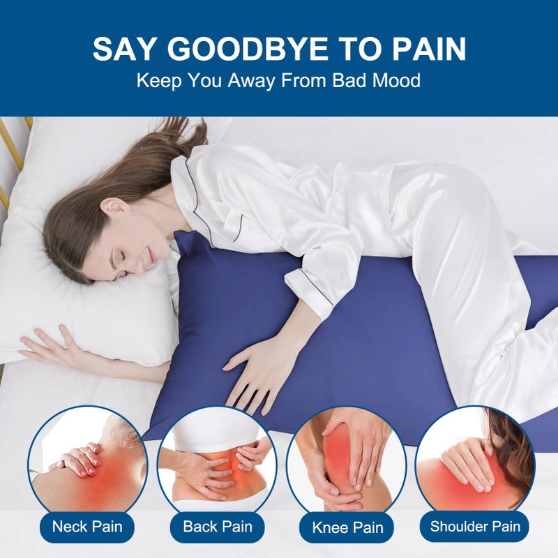DOWNCOOL Large Body Pillow Insert- Breathable Full Body Pillow for Side Sleeper - Soft Long Bed Pillow for Adults - 20 x 54 inch ï¼ˆBlueï¼‰ - Image 2