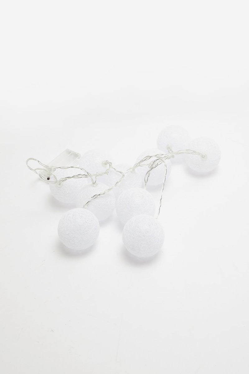 Muy Mucho Garland 10 Led Cotton Balls 165 cm, White  - Image 1