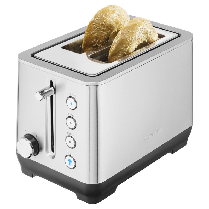 كاتلر Catler Toaster TS 4013 Stainless Steel , 2-Slice with Bagel Mode, Defrost & Reheat Functions, Grilling Rack, Removable Crumb Tray - Image 2
