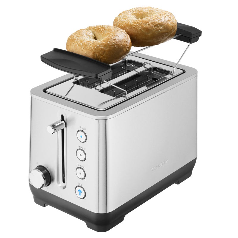 كاتلر Catler Toaster TS 4013 Stainless Steel , 2-Slice with Bagel Mode, Defrost & Reheat Functions, Grilling Rack, Removable Crumb Tray - Image 1