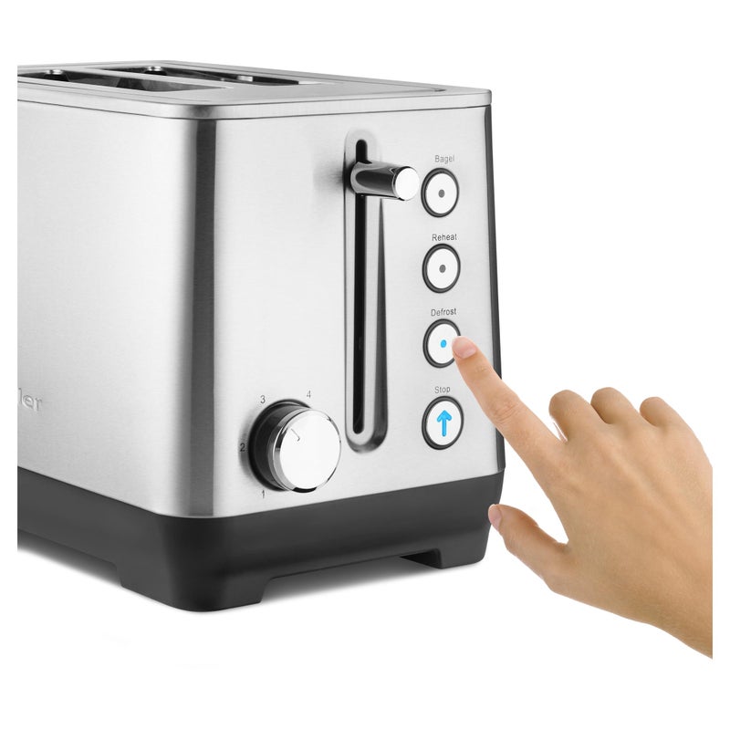 كاتلر Catler Toaster TS 4013 Stainless Steel , 2-Slice with Bagel Mode, Defrost & Reheat Functions, Grilling Rack, Removable Crumb Tray - Image 4
