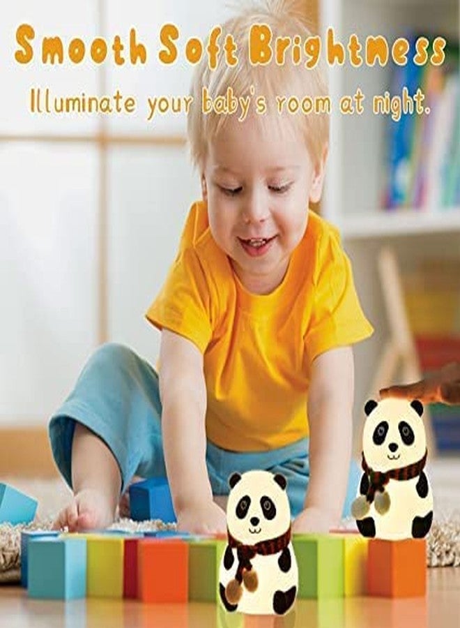 Limpus Night Light for Kids Baby Lamp Night Lights for Room Girls Night Light, Silicone Nursery Squishy Soft Rechargeable Color Changing Cute Night Light for Birthday Gift (Panda lamp) - Image 3