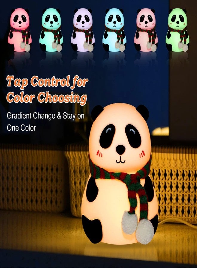 Limpus Night Light for Kids Baby Lamp Night Lights for Room Girls Night Light, Silicone Nursery Squishy Soft Rechargeable Color Changing Cute Night Light for Birthday Gift (Panda lamp) - Image 2