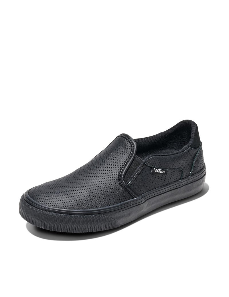 Vans Women's Asher Deluxe Slip-On Shoe | Comfortable Sneakers for Fashion, Walking & Everyday Wear, Mono Perf Black, 8 - Image 1