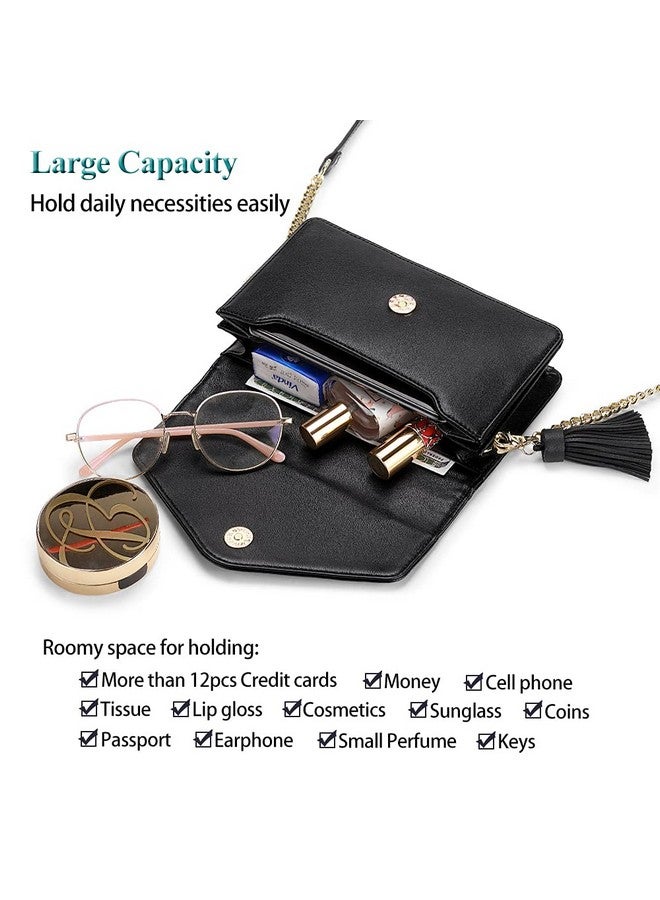 PEACOCKTION Peacocktion Womens Crossbody Purse, Travel Wristlet Purses, Leather Clutch Purses, Shoulder Bag Handbags with Tassel  - Image 3
