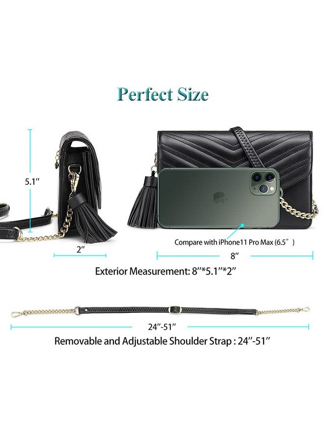 PEACOCKTION Peacocktion Womens Crossbody Purse, Travel Wristlet Purses, Leather Clutch Purses, Shoulder Bag Handbags with Tassel  - Image 4
