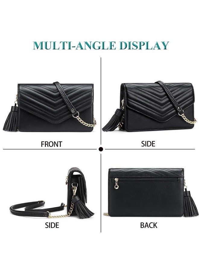 PEACOCKTION Peacocktion Womens Crossbody Purse, Travel Wristlet Purses, Leather Clutch Purses, Shoulder Bag Handbags with Tassel  - Image 1