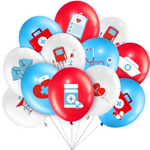 Suilung 50 Pcs Nurse Balloons 12 Inch CNA Week Balloons Doctor Medical Party Decorations Appreciation Gift for BSN RN LPN Graduation Hospital Themed Birthday Retirement Party Supplies - Image 1