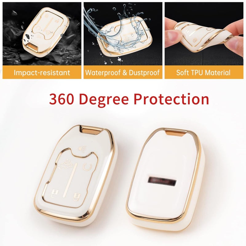 Gematay for GMC Key Fob Cover, Key Case Compatible with 2019 2020 2021 2022 2023 2024 2025 2026 Chevy Silverado GMC Sierra 1500 2500HD 3500HD Terrain Acadia Smart Key Protector Shell 5 Button - Image 3