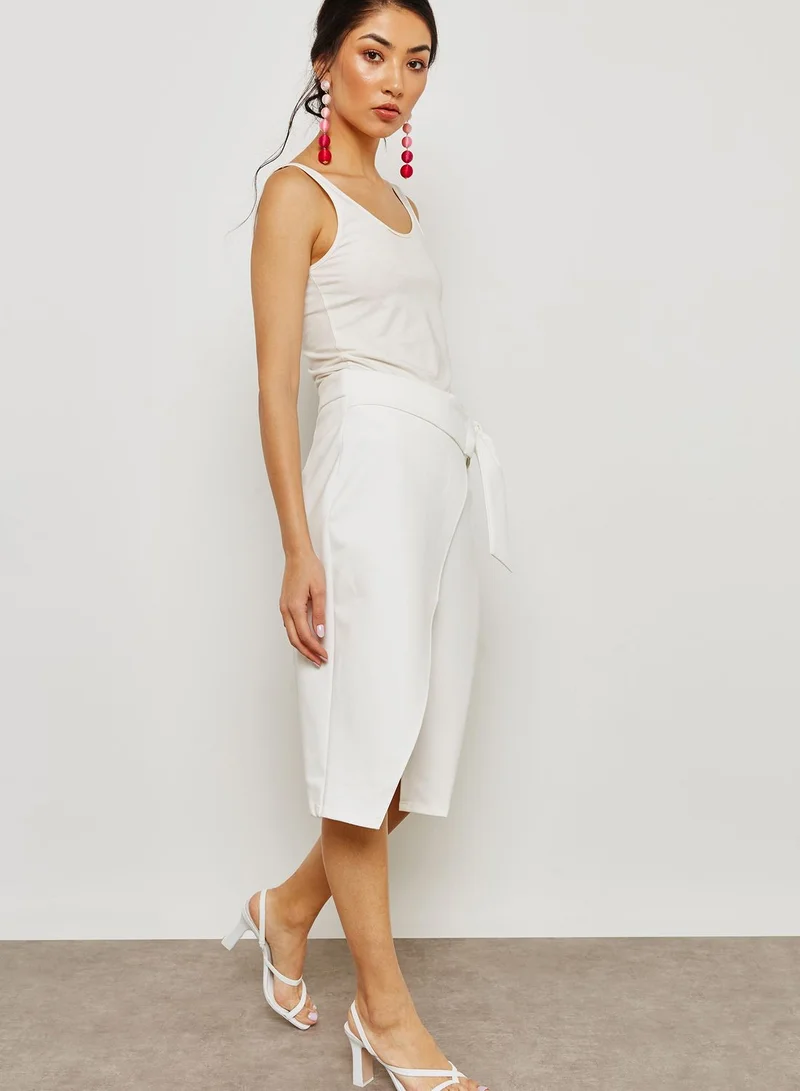ELLA Wrap Front Ring Buckle Midi Skirt