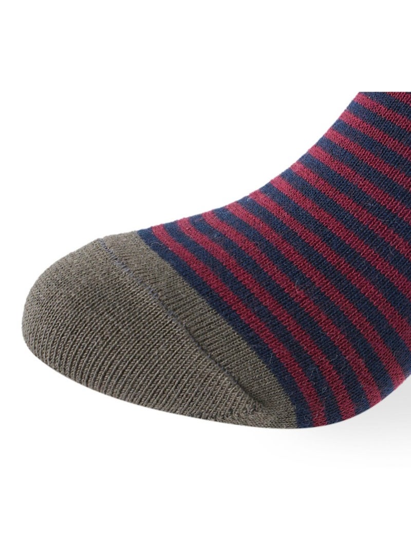 SAM SOCKS Kids Boys Set Of 3 Cotton Lycra Stripes L-Shape Socks Multicolor - Image 5