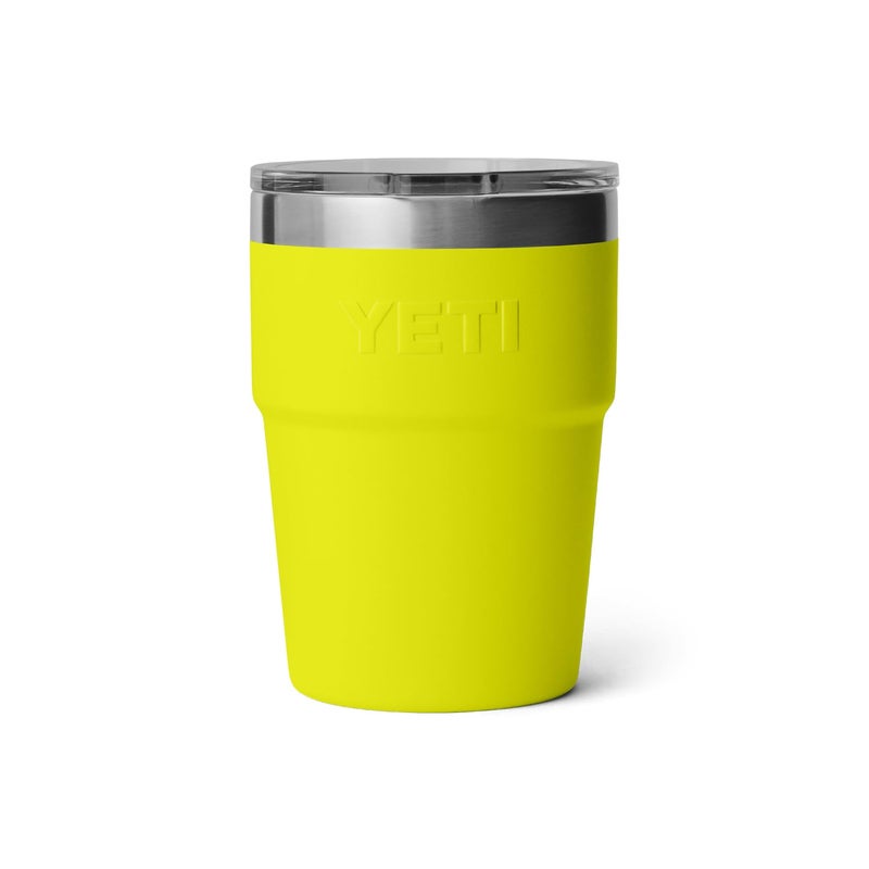 YETI Rambler 16 oz Stackable Tumbler  Vacuum Insulated  Stainless Steel with MagSlider Lid  Firefly Yellow - Image 5