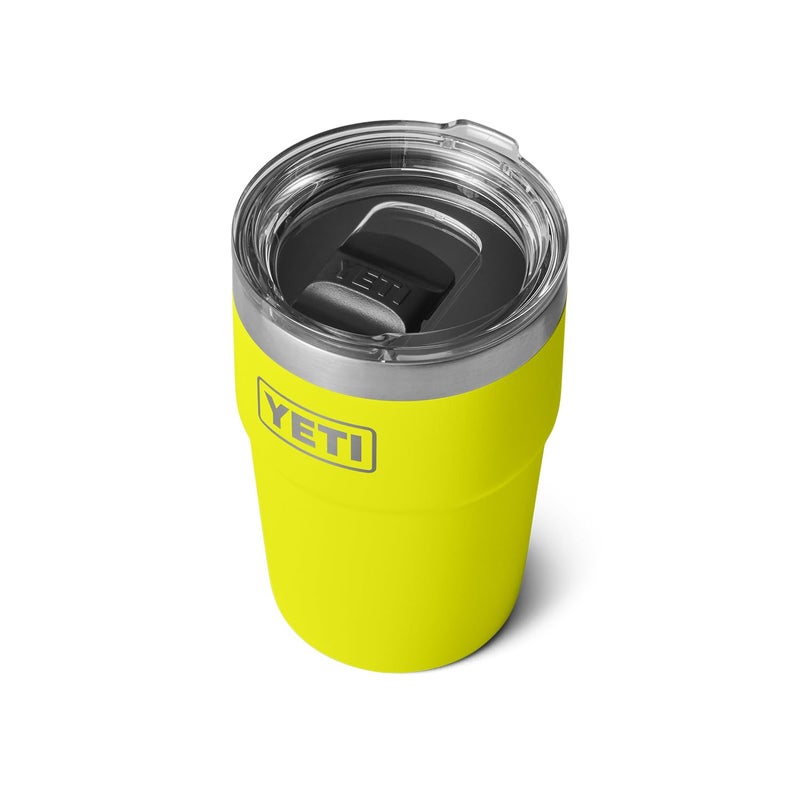 YETI Rambler 16 oz Stackable Tumbler  Vacuum Insulated  Stainless Steel with MagSlider Lid  Firefly Yellow - Image 1