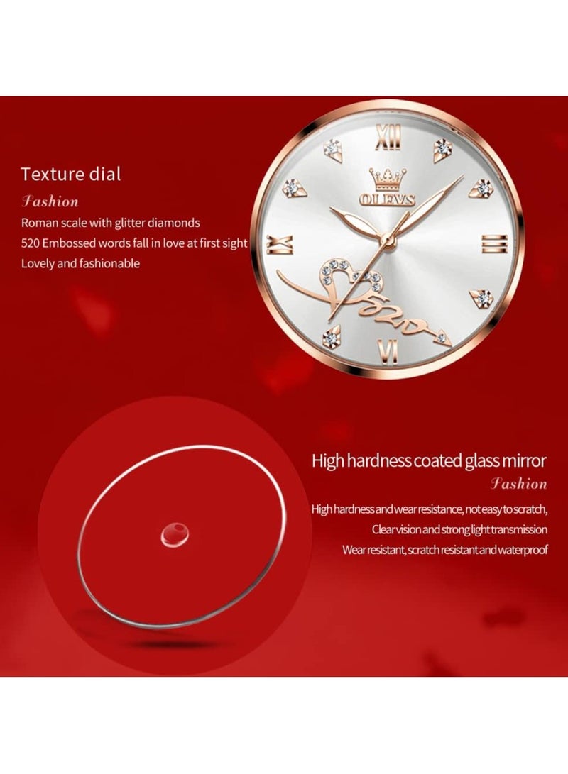 OLEVS Women Watch Fashion Rose Gold Diamond Analog Quartz Female Watch for Women Luxury Dress Ladies Stainless Steel Luminous Waterproof Date Wrist Watches - Image 4