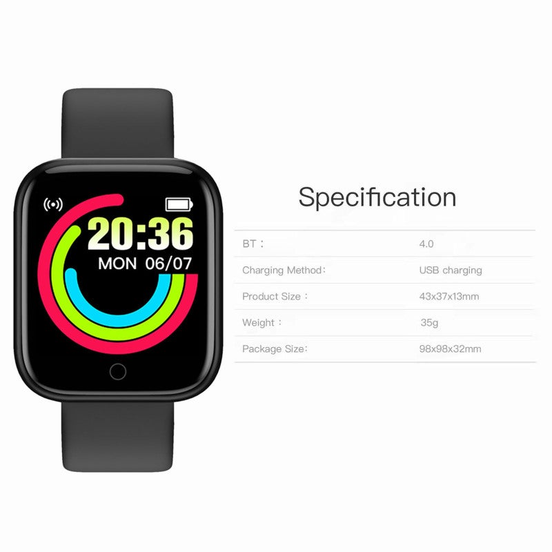 متتبع اللياقة البدنية ماكارون أسود - جهاز مراقبة الصحة المدمج مع تنبيهات ذكية - شحن سريع ذكي عبر USB لعشاق اللياقة البدنية والمستخدمين المهتمين بصحتهم - Image 2