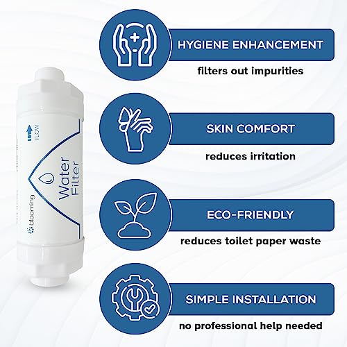 Blooming Bidet Filter for Bidet Toilet Seats, Premium Water Filtration System for Electronic Bidet Seats, Extend the Life of Electric Bidet Up to 6 Months, 1/2" Threads - Image 2