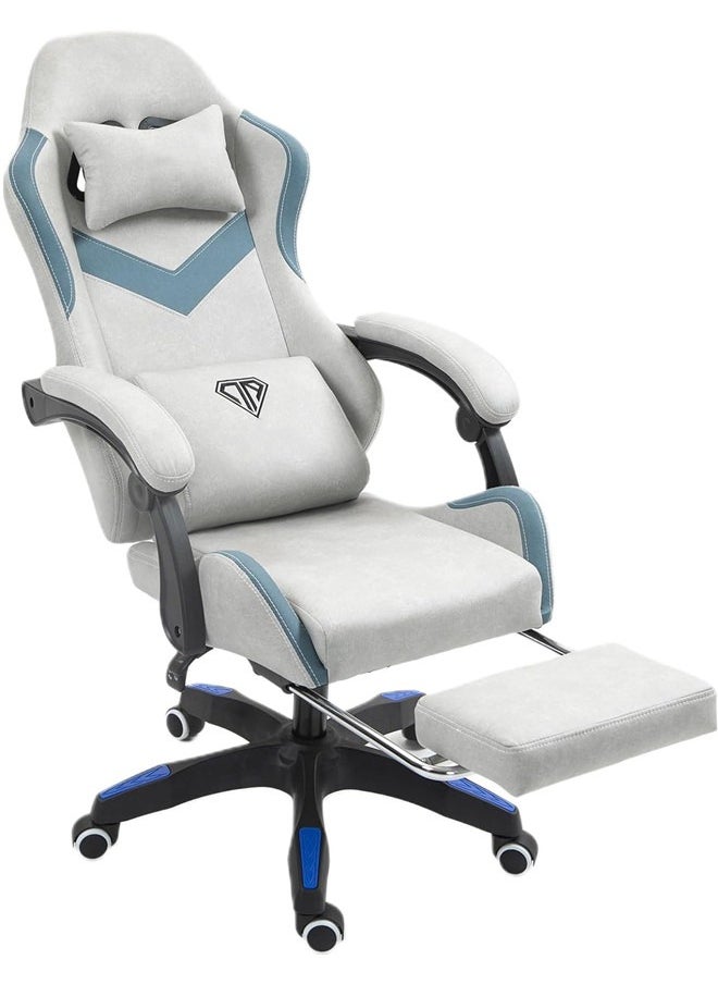 Denzoz - Gaming Chair Computer Chair with Footrest and Lumbar Support Height Adjustable Game Chair with 360°-Swivel Seat and Headrest and for Office or Gaming - Image 1