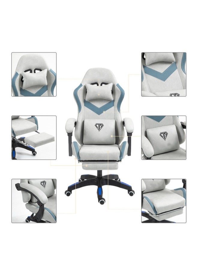 Denzoz - Gaming Chair Computer Chair with Footrest and Lumbar Support Height Adjustable Game Chair with 360°-Swivel Seat and Headrest and for Office or Gaming - Image 1
