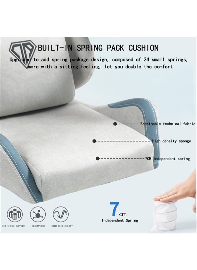 Denzoz - Gaming Chair Computer Chair with Footrest and Lumbar Support Height Adjustable Game Chair with 360°-Swivel Seat and Headrest and for Office or Gaming - Image 1