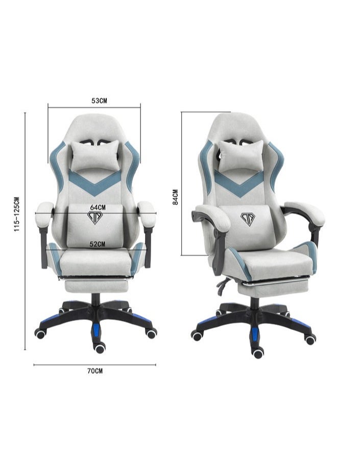 Denzoz - Gaming Chair Computer Chair with Footrest and Lumbar Support Height Adjustable Game Chair with 360°-Swivel Seat and Headrest and for Office or Gaming - Image 1