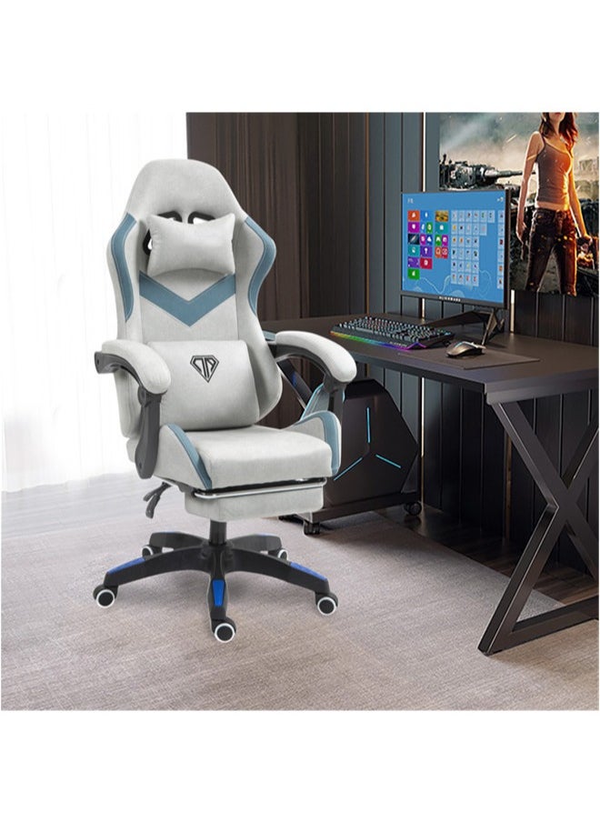 Denzoz - Gaming Chair Computer Chair with Footrest and Lumbar Support Height Adjustable Game Chair with 360°-Swivel Seat and Headrest and for Office or Gaming - Image 1