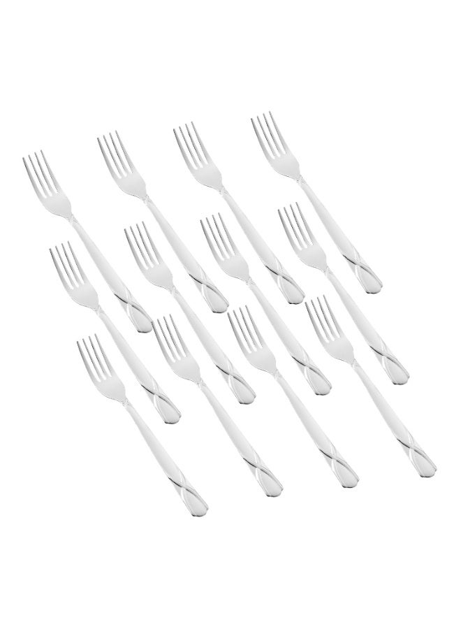 كازا روزا طقم أدوات مائدة من الستانلس ستيل المقاوم للصدأ مكون من 60 قطعة فضي - Image 5