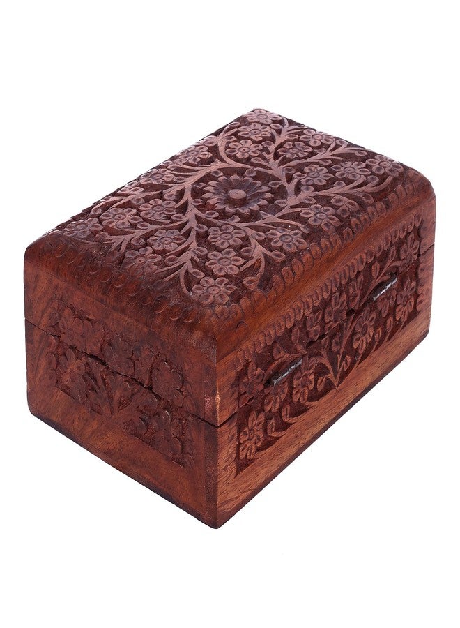 Voila Wooden Artifacts Small Decorative Box for Necklaces Earrings & Trinkets 15x10x6.5 CM - Image 1