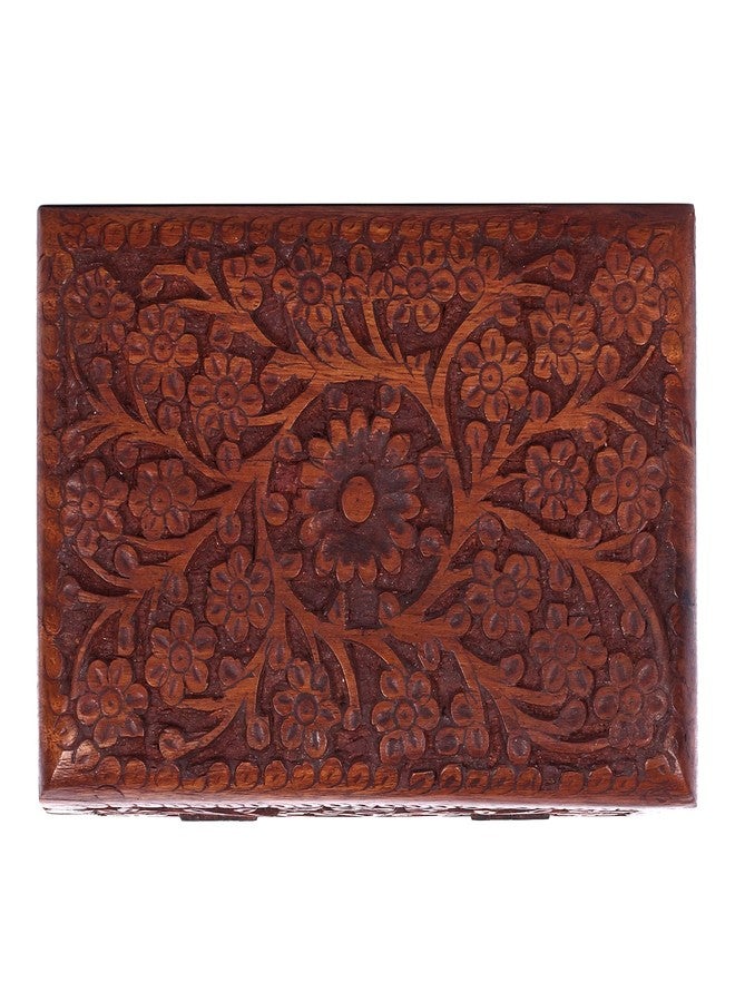Voila Wooden Artifacts Small Decorative Box for Necklaces Earrings & Trinkets 15x10x6.5 CM - Image 2