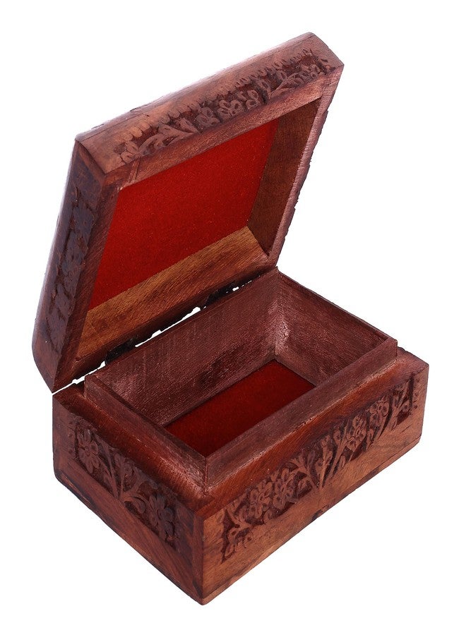 Voila Wooden Artifacts Small Decorative Box for Necklaces Earrings & Trinkets 15x10x6.5 CM - Image 5