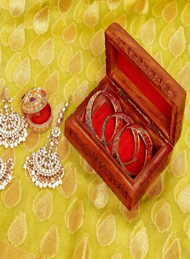 Voila Wooden Artifacts Small Decorative Box for Necklaces Earrings & Trinkets 15x10x6.5 CM - Image 4