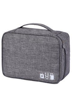 Generic Multi-Function Travel Digital Storage Small Bag,Cable、 Charger and USB Drive Storage Pouch box, Grey  - Image 1