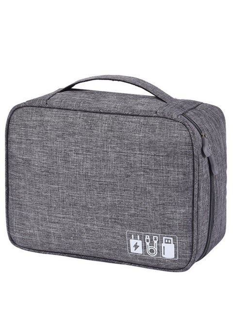 Multi-Function Travel Digital Storage Small Bag,Cable、 Charger and USB Drive Storage Pouch box, Grey