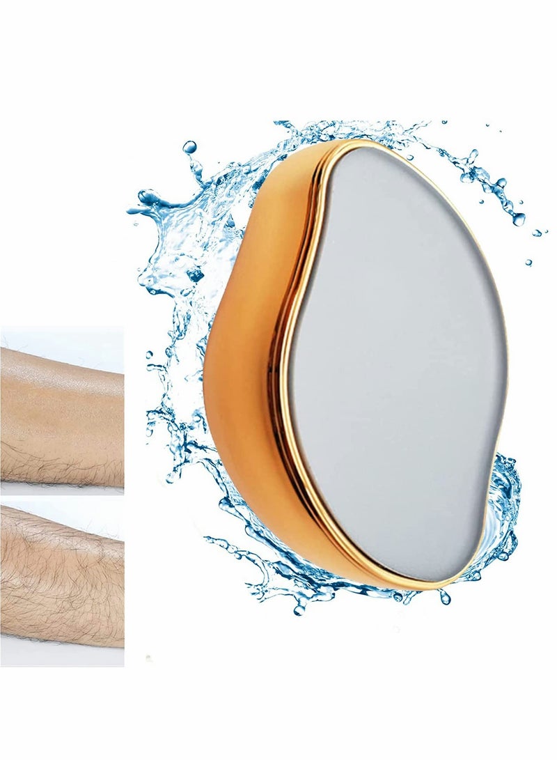 Excefore Hair Removal Eraser, Painless Crystal Hair Remover Tools Magic Crystal Hair Eraser, Soft Smooth Skin Fast & Easy Crystal Hair Removal for Men and Women (Gold) - Image 1