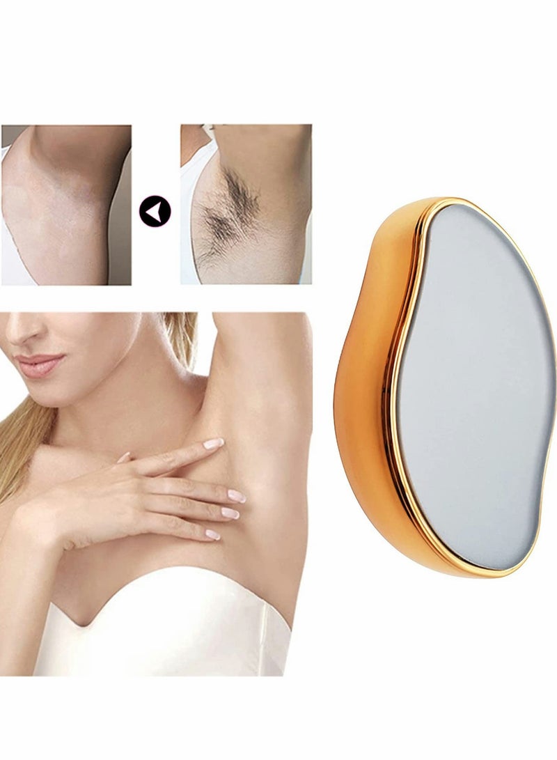Excefore Hair Removal Eraser, Painless Crystal Hair Remover Tools Magic Crystal Hair Eraser, Soft Smooth Skin Fast & Easy Crystal Hair Removal for Men and Women (Gold) - Image 4