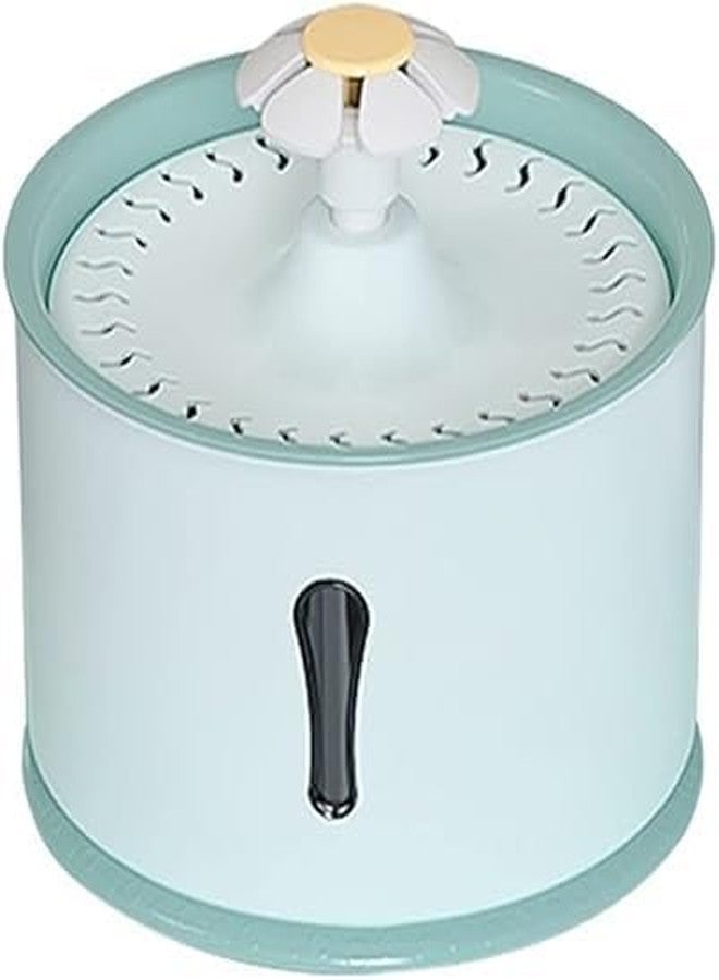 Parner Cat Drinking Fountain, Water Dispenser for Cats with Water Level Window, Cat Flower Art Water Bowl with 4 Pieces, Hygiene Filter, Pet Drinking Fountain (Green, 2 litres) - Image 1