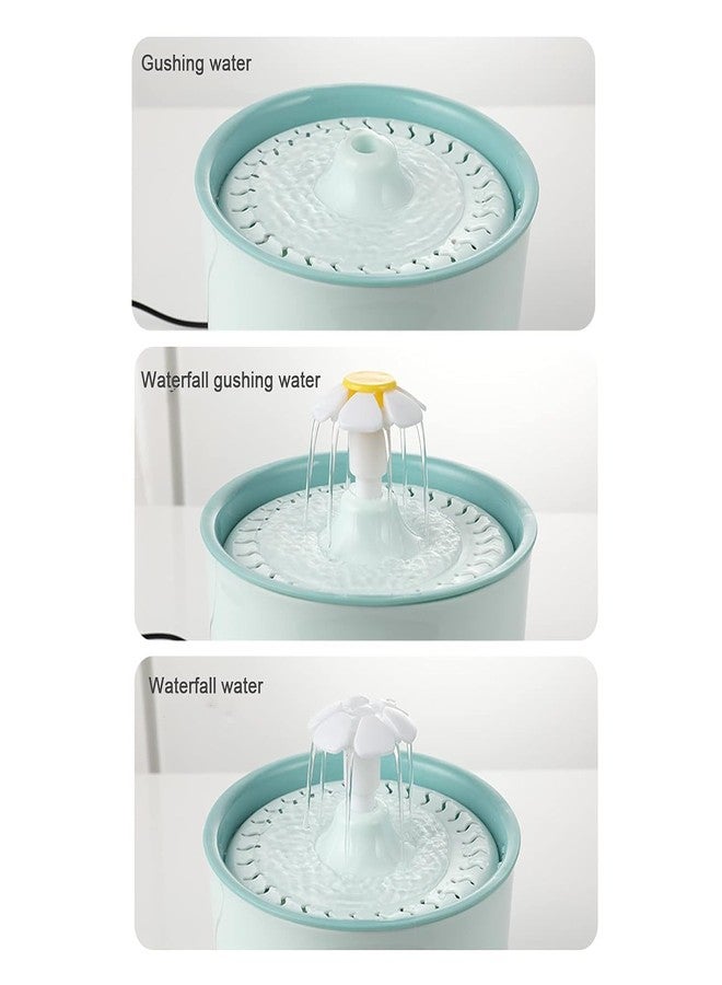Parner Cat Drinking Fountain, Water Dispenser for Cats with Water Level Window, Cat Flower Art Water Bowl with 4 Pieces, Hygiene Filter, Pet Drinking Fountain (Green, 2 litres) - Image 4