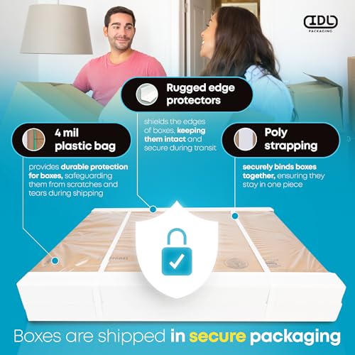IDL Packaging Medium Moving & Shipping Boxes 12 x 12 x 8 inches (5-Pack) - Extra Strength 200 lb vs Regular - USA-Made Corrugated Cardboard Boxes for USPS/UPS/FEDEX - Box for Shipping by IDL Packaging - Image 4