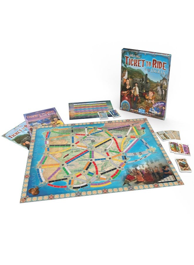 Asmodee Ticket to Ride Iberia + South Korea Board Game Expansion - Train Route Strategy Game, Family Fun for Kids & Adults, Ages 8+, 2-6 Players, 30-60 Minute Playtime - Image 2