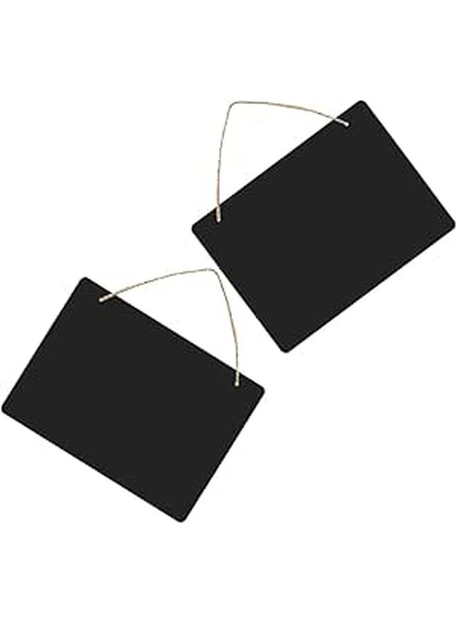 Double Sided Wooden Chalkboard 23x17cm Hanging Erasable Memo Board for Kitchen Menu Office - Image 1