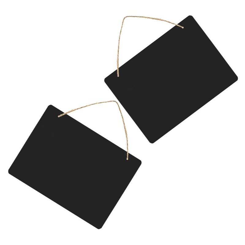 Double Sided Wooden Chalkboard 23x17cm Hanging Erasable Memo Board for Kitchen Menu Office - Image 2