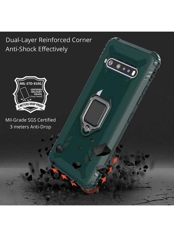 S-TOP Case For LG V60 & V60 ThinQ Carbon Fiber Protective Case with 360 Degree Rotating Ring Holder - Image 2